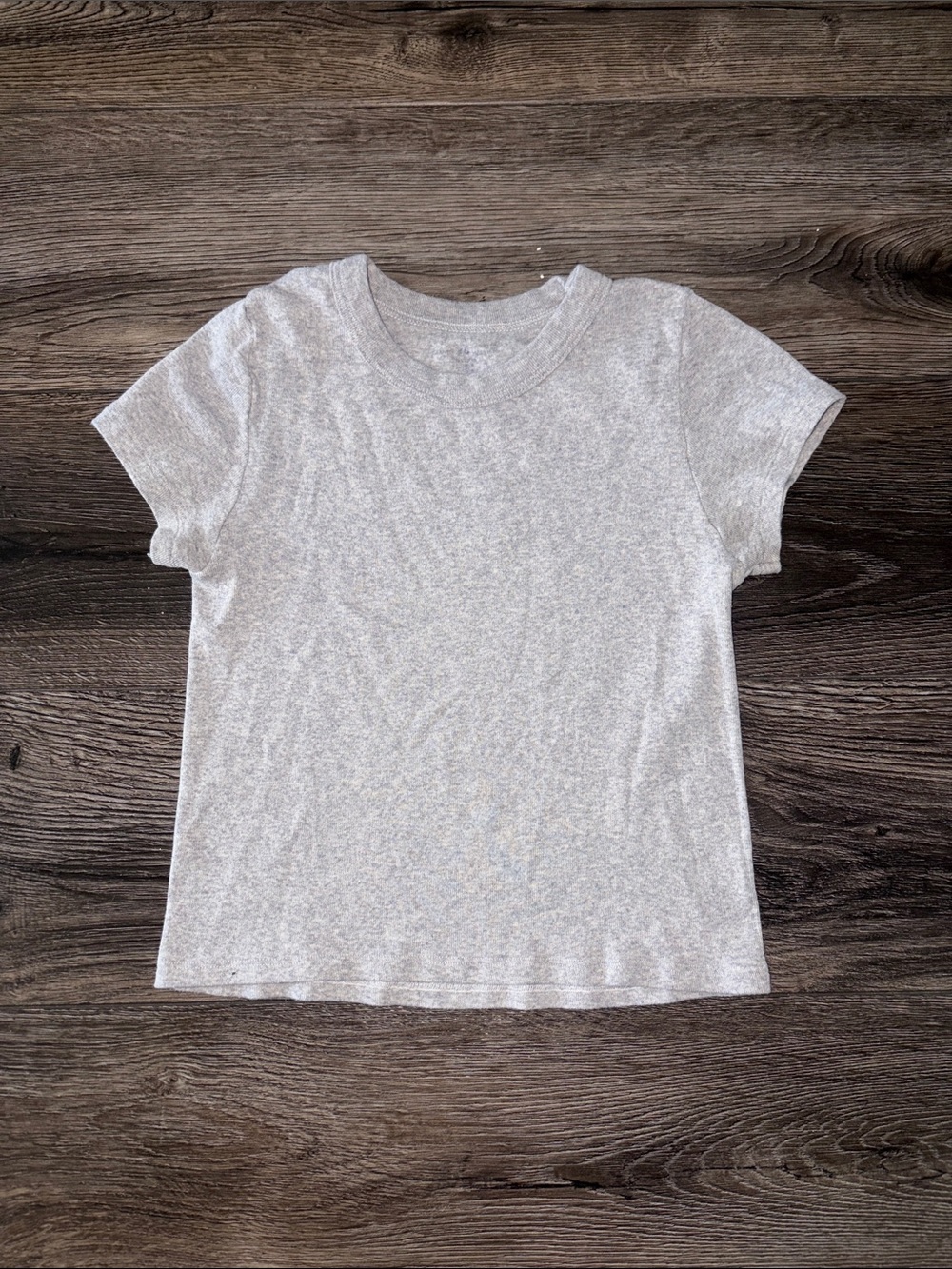Brandy Melville Solid Heather Gray Cropped Baby Tee OS